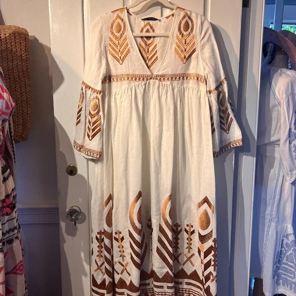 chinese dress ladies Greek Archaic Kori Short Feather Bell Sleeve Dress main image 0